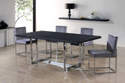 Giselle Velvet Upholstered Dining Chair in Grey, Set of 2 - 779Grey-C