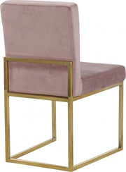 Giselle Velvet Upholstered Dining Chair in Pink, Set of 2 - 778Pink-C