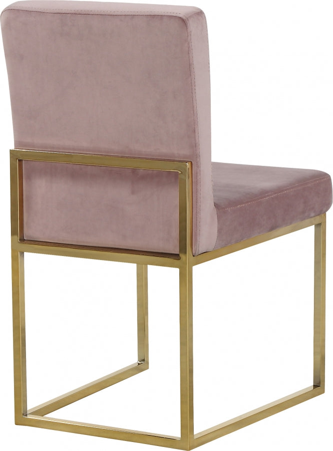 Giselle Velvet Upholstered Dining Chair in Pink, Set of 2 - 778Pink-C