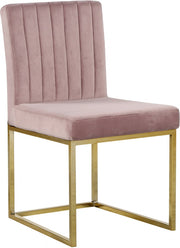 Giselle Velvet Upholstered Dining Chair in Pink, Set of 2 - 778Pink-C