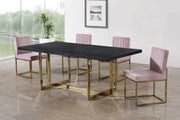 Giselle Velvet Upholstered Dining Chair in Pink, Set of 2 - 778Pink-C