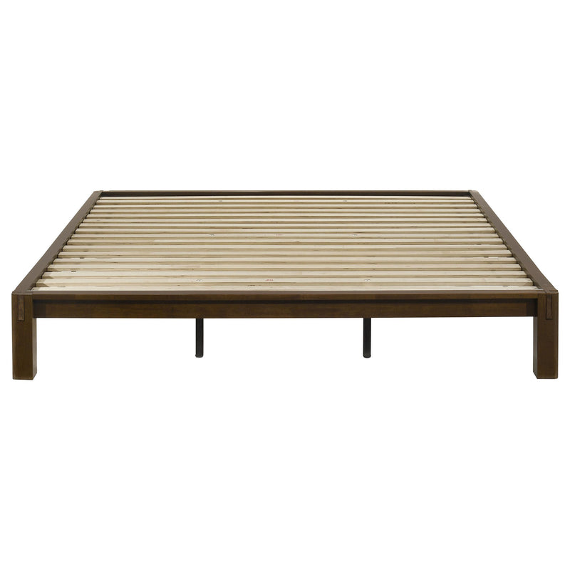 Gislen Eastern King Easy Assembly Wood Platform Bed Walnut - 316028WALKE