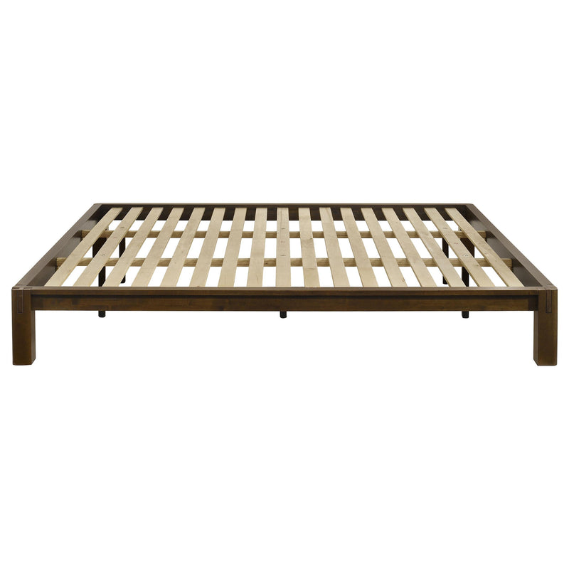 Gislen Eastern King Easy Assembly Wood Platform Bed Walnut - 316028WALKE