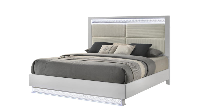 Glam King Bed White - Glam King Bed White
