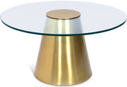 Glassimo Glass Top And Iron Base Coffee Table in Gold - 298-CT