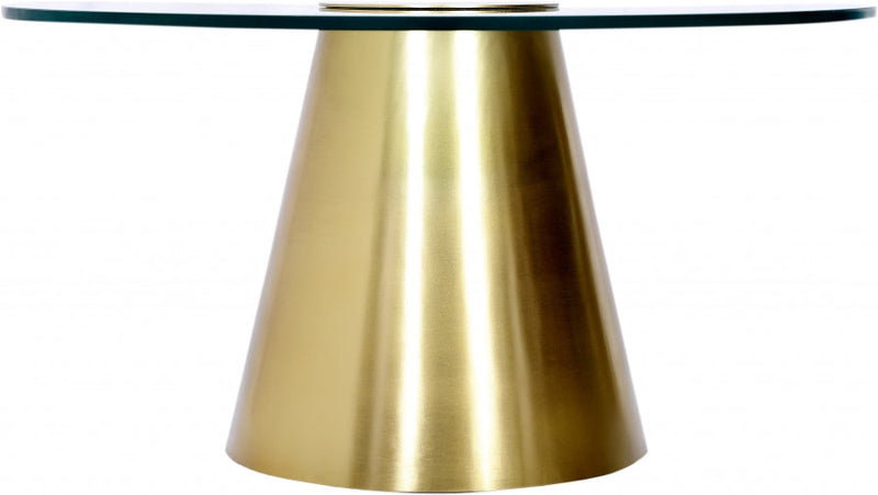 Glassimo Glass Top And Iron Base Coffee Table in Gold - 298-CT