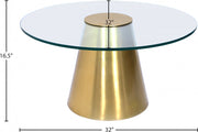 Glassimo Glass Top And Iron Base Coffee Table in Gold - 298-CT