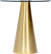 Glassimo Glass Top And Iron Base End Table in Gold - 298-ET