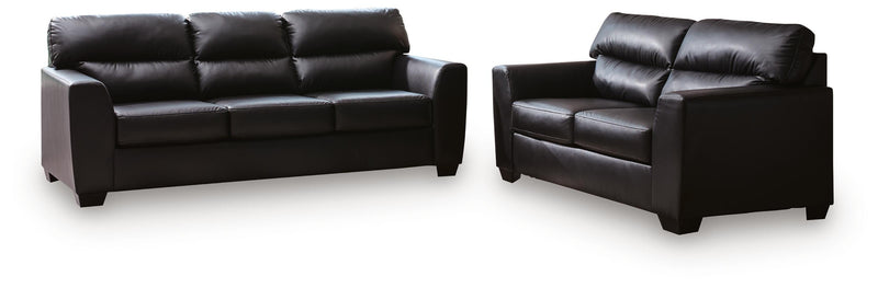 Glennbre Sofa and Loveseat in Midnight - PKG026536