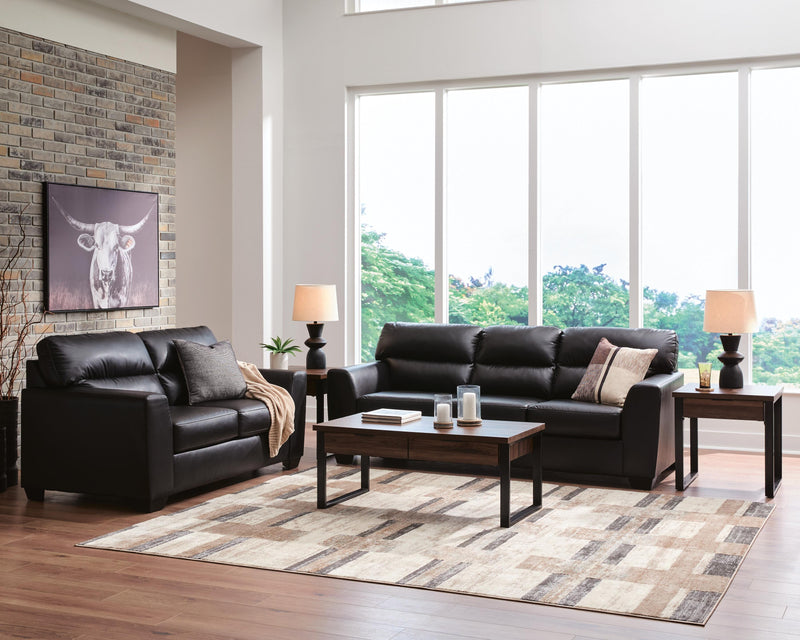 Glennbre Sofa and Loveseat in Midnight - PKG026536