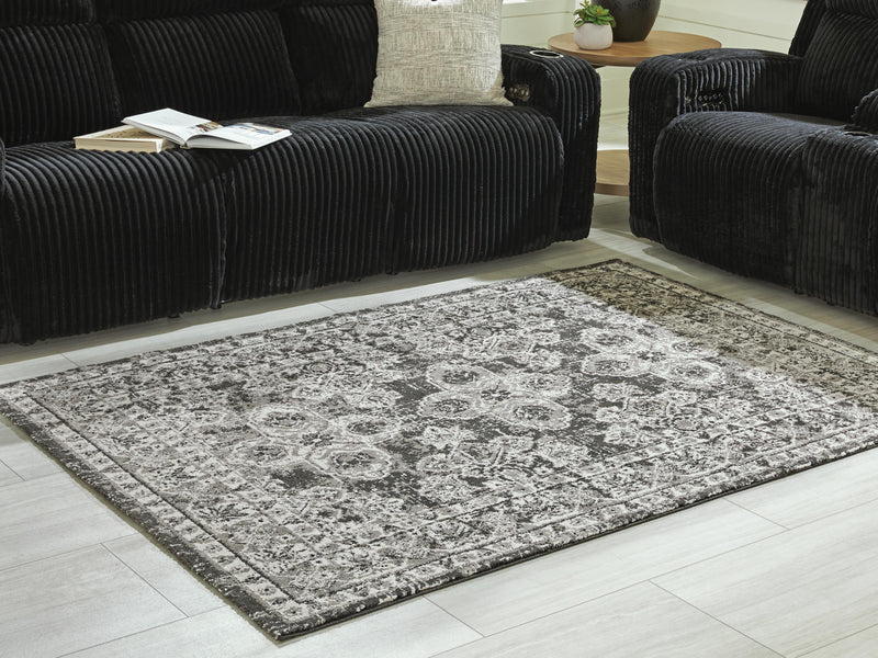 Glennisman Black/Gray/Ivory Medium Rug - R407272