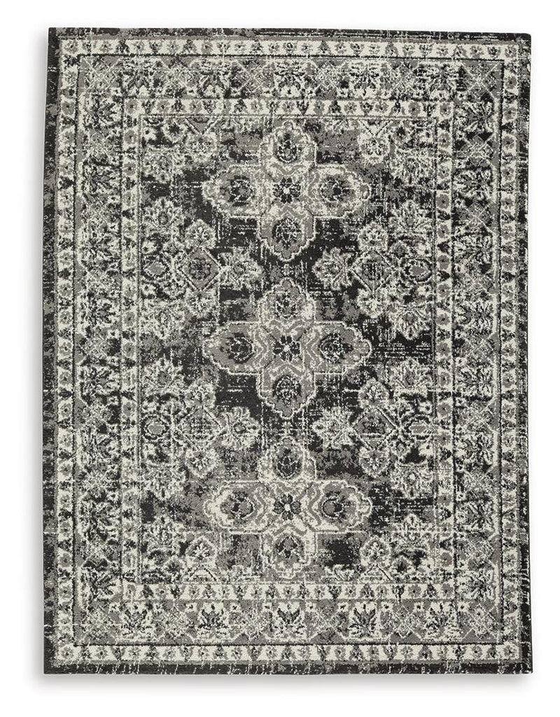 Glennisman Black/Gray/Ivory Medium Rug - R407272