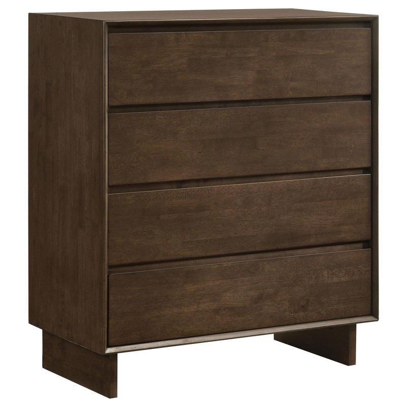 Glenwood 4-drawer Chest of Drawers Warm Brown - 225015
