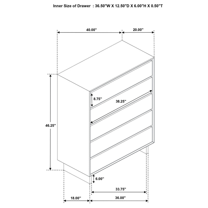 Glenwood 4-drawer Chest of Drawers Warm Brown - 225015