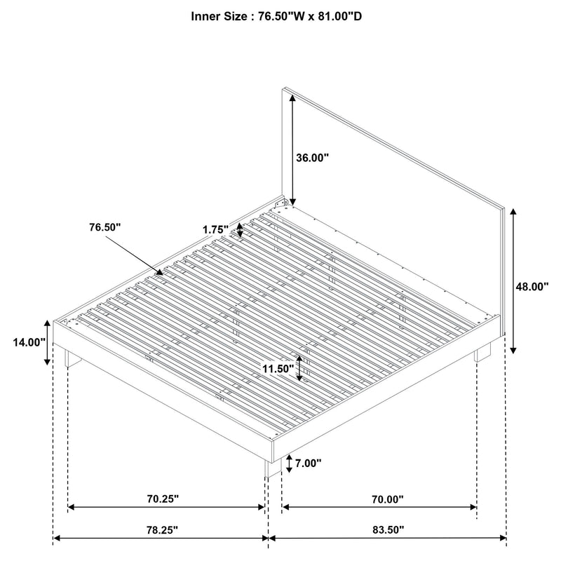 Glenwood 48-inch Eastern King Platform Panel Bed Warm Brown - 225011KE