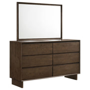 Glenwood 6-drawer Dresser and Mirror Warm Brown - 225013M