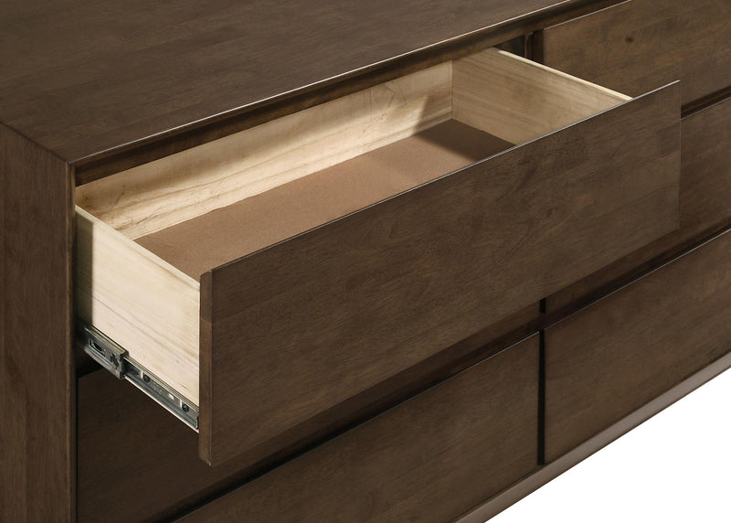 Glenwood 6-drawer Dresser and Mirror Warm Brown - 225013M