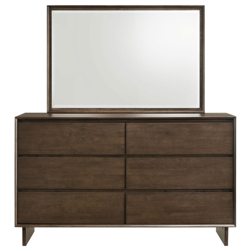 Glenwood 6-drawer Dresser and Mirror Warm Brown - 225013M