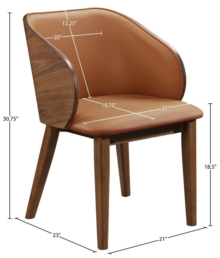 Glenwood Vegan Leather Upholstered Dining Chair in Cognac, Set of 2 - 88035Cognac-C