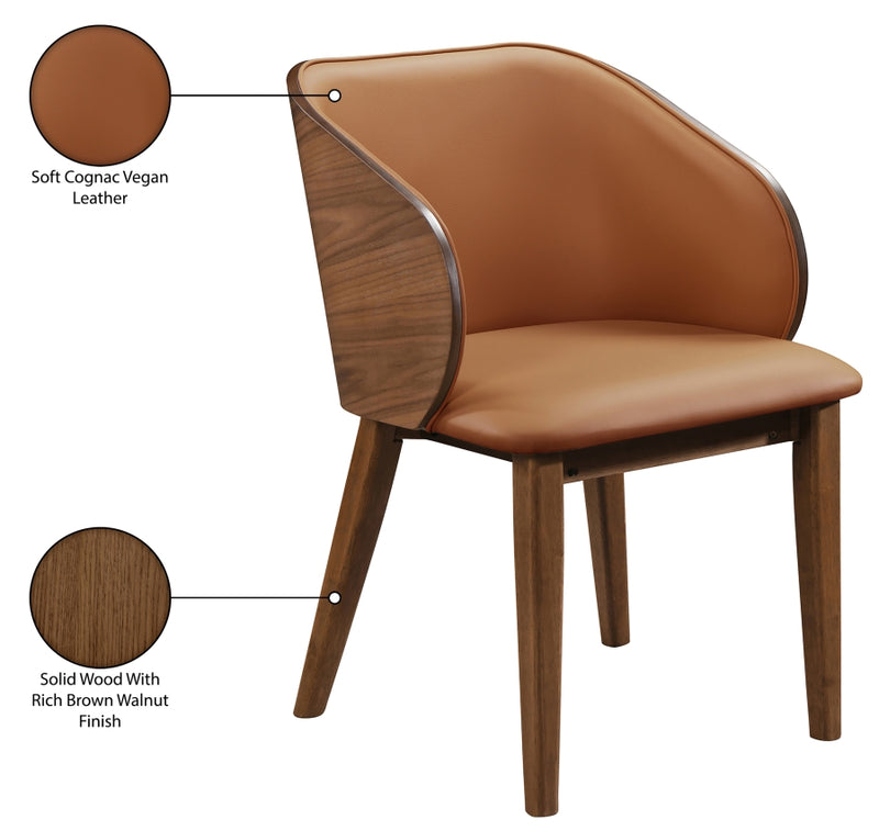 Glenwood Vegan Leather Upholstered Dining Chair in Cognac, Set of 2 - 88035Cognac-C