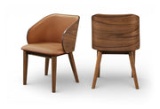 Glenwood Vegan Leather Upholstered Dining Chair in Cognac, Set of 2 - 88035Cognac-C