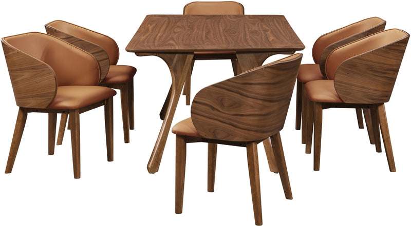 Glenwood Vegan Leather Upholstered Dining Chair in Cognac, Set of 2 - 88035Cognac-C