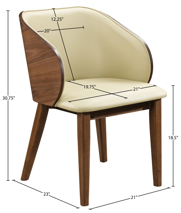 Glenwood Vegan Leather Upholstered Dining Chair in Cream, Set of 2 - 88035Cream-C