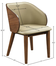 Glenwood Vegan Leather Upholstered Dining Chair in Khaki, Set of 2 - 88035Khaki-C
