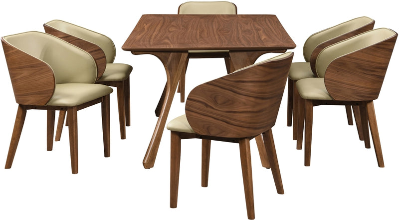 Glenwood Vegan Leather Upholstered Dining Chair in Khaki, Set of 2 - 88035Khaki-C