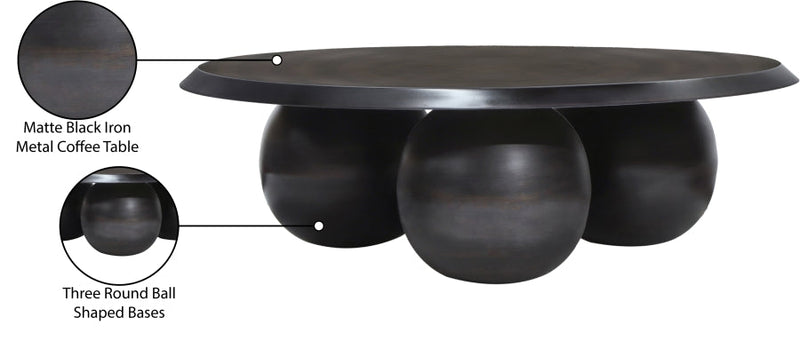 Globus Iron Coffee Table in Black - 225Black-CT