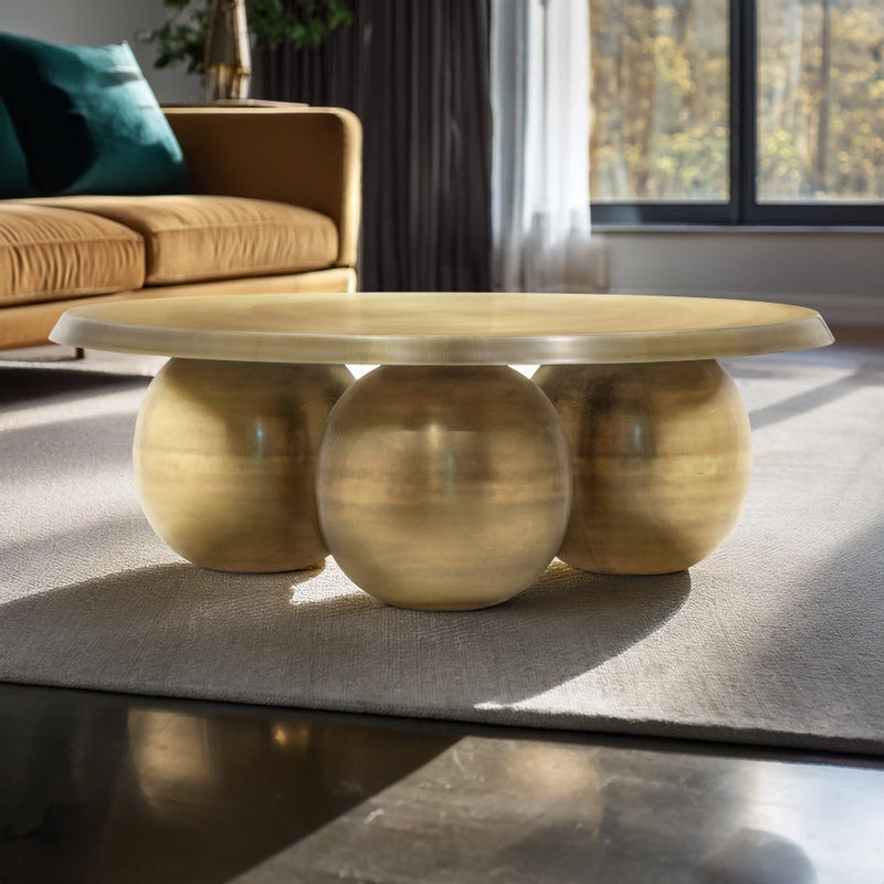 Globus Iron Coffee Table in Gold - 225Gold-CT