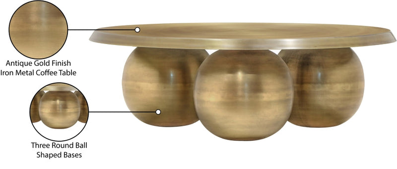 Globus Iron Coffee Table in Gold - 225Gold-CT
