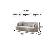 Gloria Convertible Sofa Cream in Cream - 101-GLO-MIL04-3