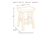 Glosco Medium Brown/Dark Brown Counter Height Bar Stool (Set of 2) - Gate FurnitureBarstool