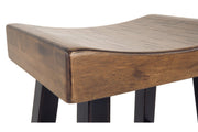 Glosco Medium Brown/Dark Brown Counter Height Bar Stool (Set of 2) - Gate FurnitureBarstool