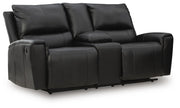 Glossmore Black Reclining Loveseat with Console - PCU1170094