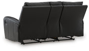 Glossmore Black Reclining Loveseat with Console - PCU1170094
