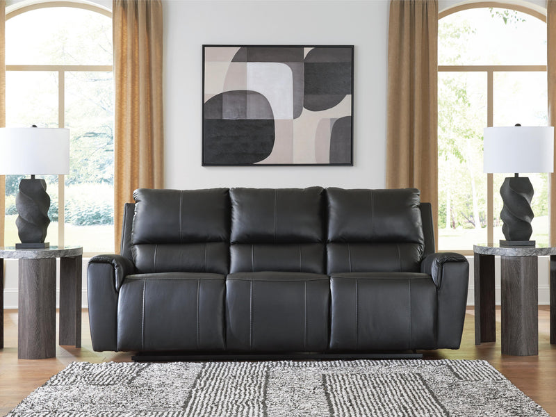 Glossmore Black Reclining Sofa - PCU1170088