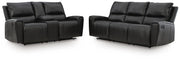 Glossmore Sofa and Loveseat in Black - PKG023973