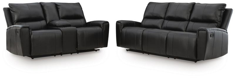 Glossmore Sofa and Loveseat in Black - PKG023973