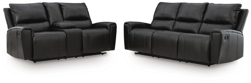 Glossmore Sofa and Loveseat in Black - PKG023973