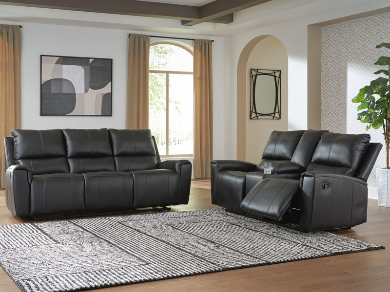 Glossmore Sofa and Loveseat in Black - PKG023973