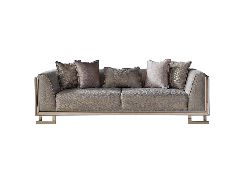 Gokce 4-pieces (2 Sofa & 2 Chair) Livingroom Set Grey in Grey - 101-GOK-E54635502-3311