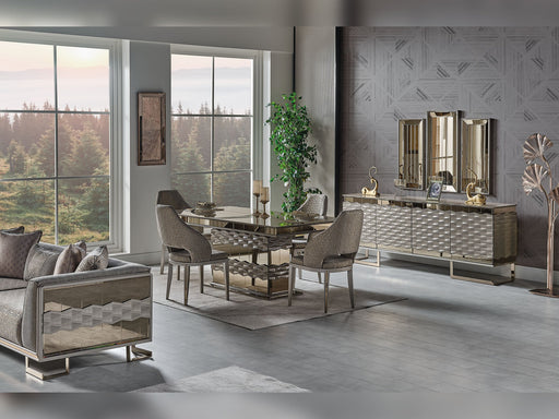 Gokce Diningroom (Consol With Mirror & Dining Table & 6 Dining Chair) - 115-GOK-DT-6-SET