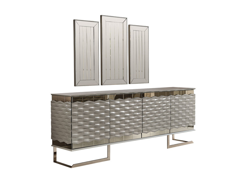 Gokce Diningroom (Consol With Mirror & Dining Table & 6 Dining Chair) - 115-GOK-DT-6-SET