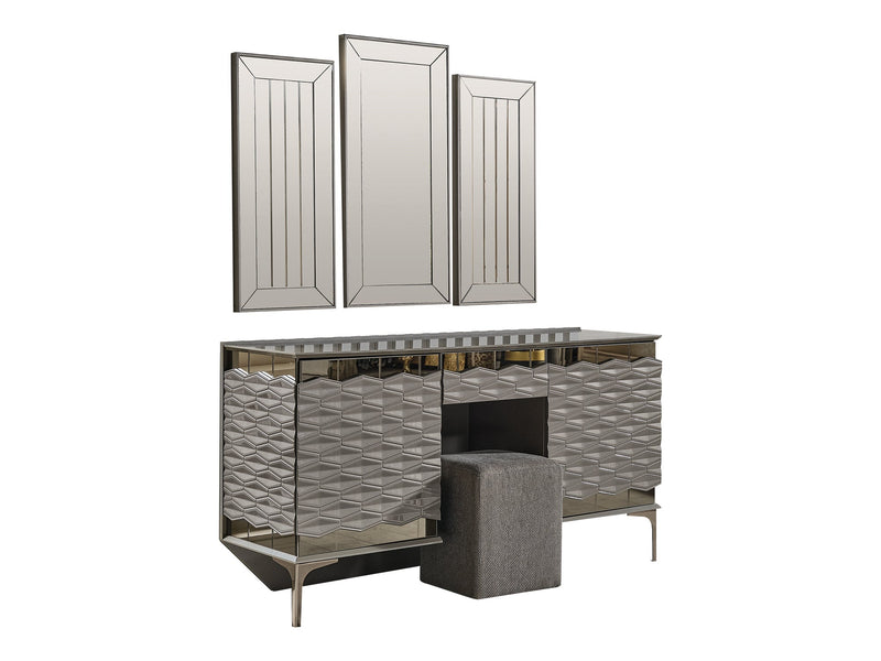 Gokce Dresser With Mirror & Ottoman - 120-GOK-DRM