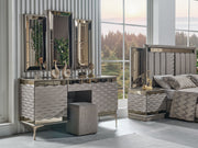 Gokce Dresser With Mirror & Ottoman - 120-GOK-DRM