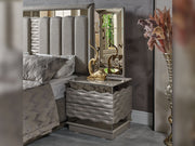 Gokce Nightstand With Back Mirror - 120-GOK-NS