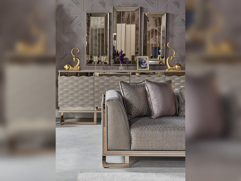Gokce Stationary Sofa Grey in Grey - 101-GOK-E54635502-3