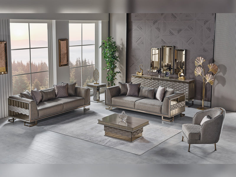 Gokce Stationary Sofa Grey in Grey - 101-GOK-E54635502-3